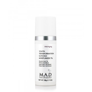 Омолаживающий увлажняющий крем с 7% гликолевой кислотой, 50 г. | Youth Transformation Glycolic Moisturizer 7%, 50g. - MAD Skincare