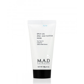 Подсушивающая маска с цинком и серой, 60г - Acne - MAD Skincare