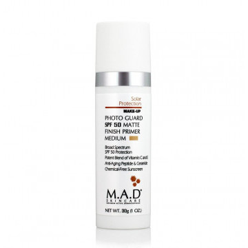 Photo Guard SPF 50 Matte Finish Primer-Medium | Матирующий крем-праймер с защитой SPF 50 Medium, 30г - MAD Skincare