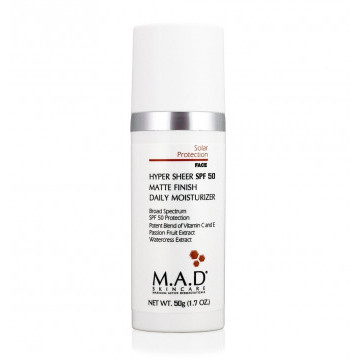 Hyper Sheer SPF 50 Matte Finish Daily Moisturizer | Увлажняющий и матирующий крем-основа под макияж с защитой SPF 50, 50г - MAD Skincare