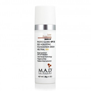 Photo Guard SPF 50 Self Adjusting Foundation Serum Neutral/Light | Подстраивающаяся сыворотка-основа под макияж с защитой SPF50 Neutral/Light, 30г - MAD Skincare
