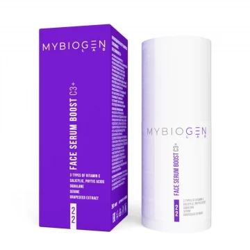 MYBIOGEN / Антиоксидантная бустер-сыворотка с витамином C3+, 30 мл. / Face Serum «BOOST C3+»